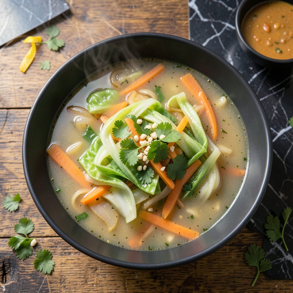 3 ingredient fat flush soup recipe illustration with key details