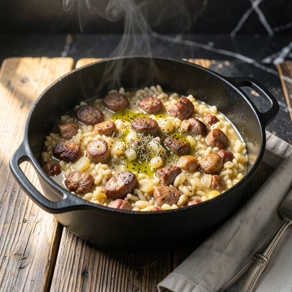 One Pot Sausage and Orzo Recipe: Savory Herb-Infused Simmer One Pot Sausage and Orzo Recipe: Savory Herb-Infused Simmer
