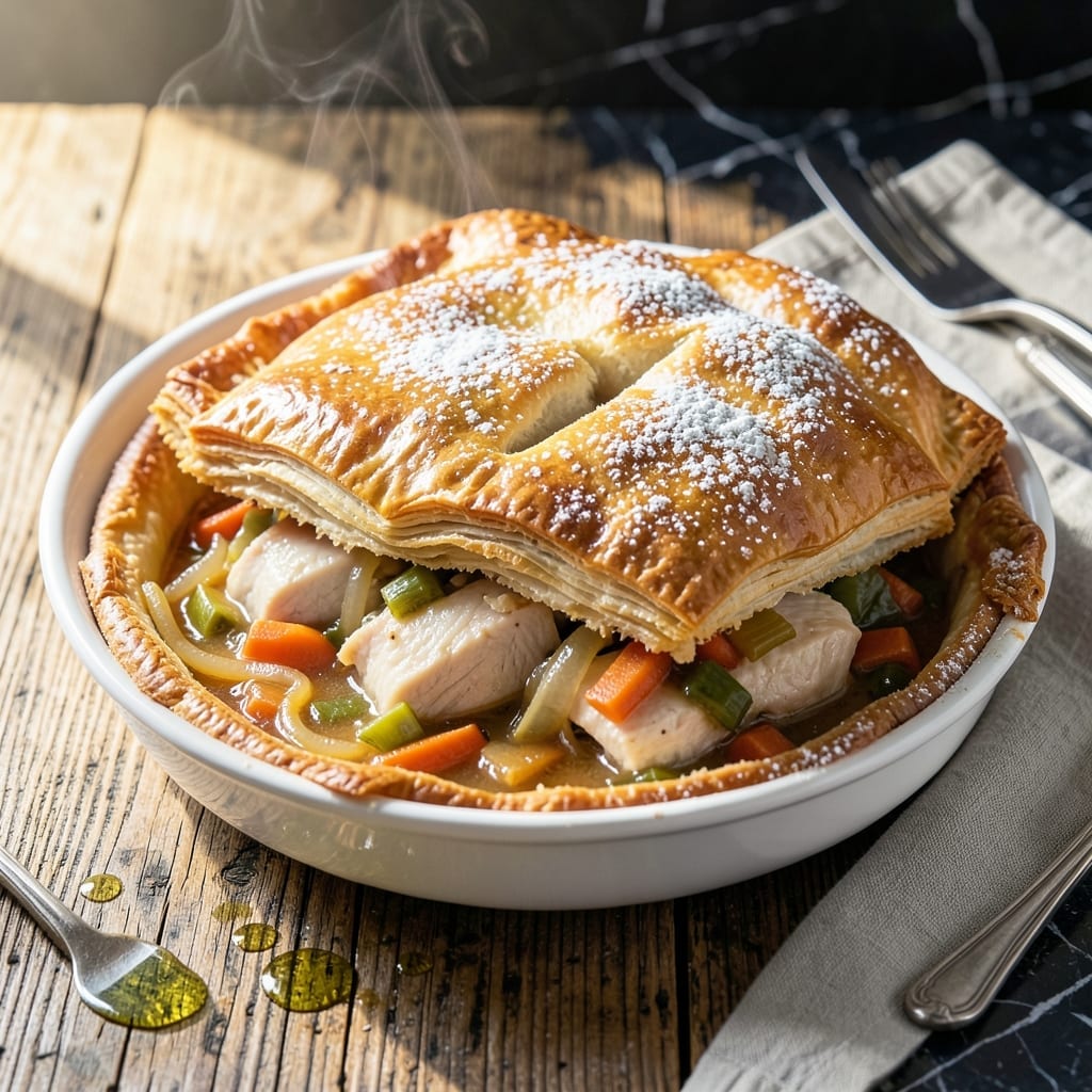 Pot Pie Puff Pastry Crust Recipe: Golden Layers Over Savory Filling