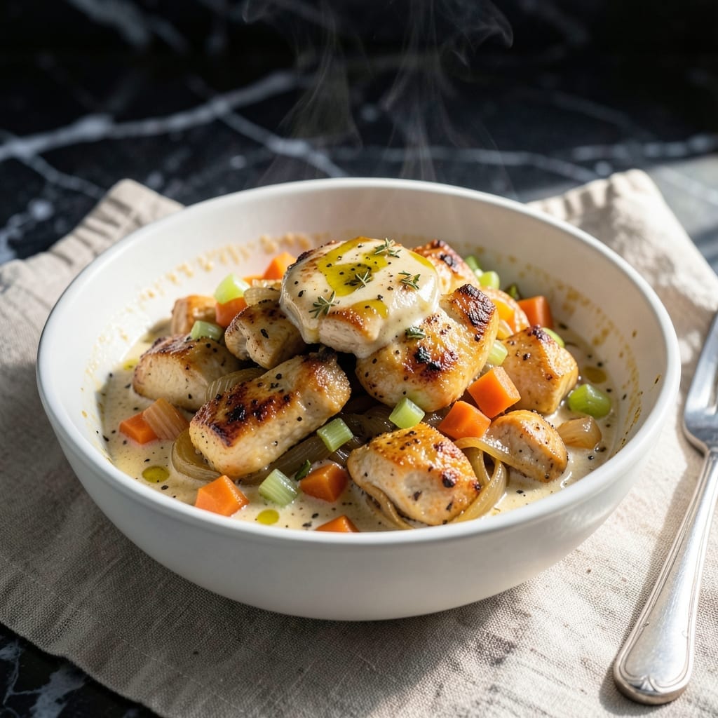 Chicken Pot Pie Recipe No Pie Crust: Bisuit-Topped Comfort Without the Fuss