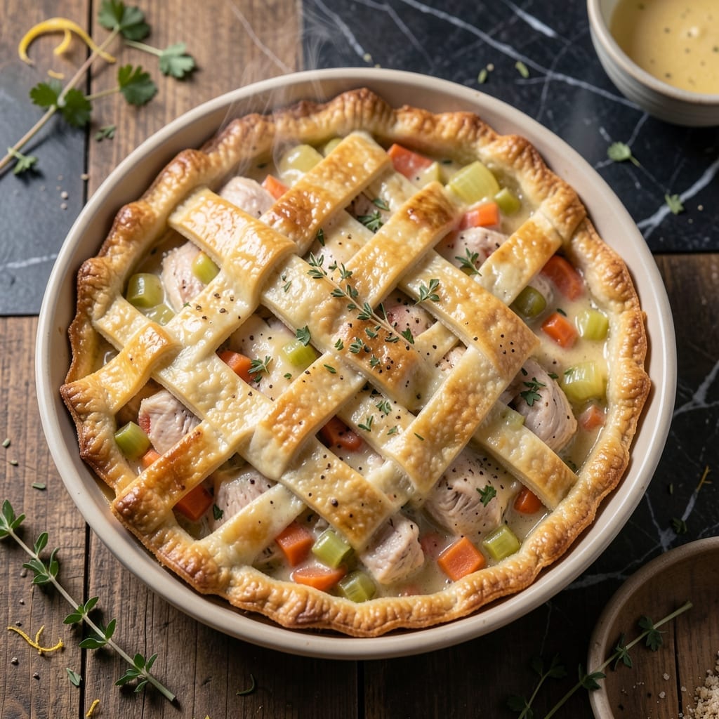 Chicken Pot Pie Recipe: Golden Crust Over Savory Herb Filling Chicken Pot Pie Recipe: Golden Crust Over Savory Herb Filling