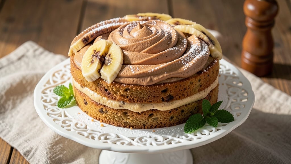 8-Inch Banana Cake Recipe: Moist Layers with Walnut Streusel Topping