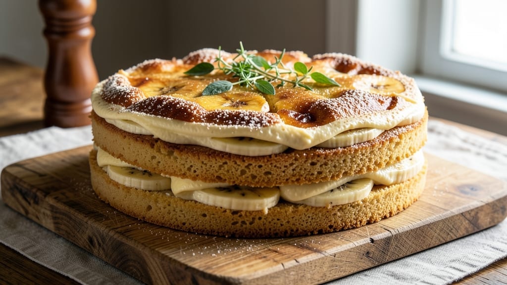8x8 Banana Cake Recipe: Moist Layers with Walnut Streusel Topping
