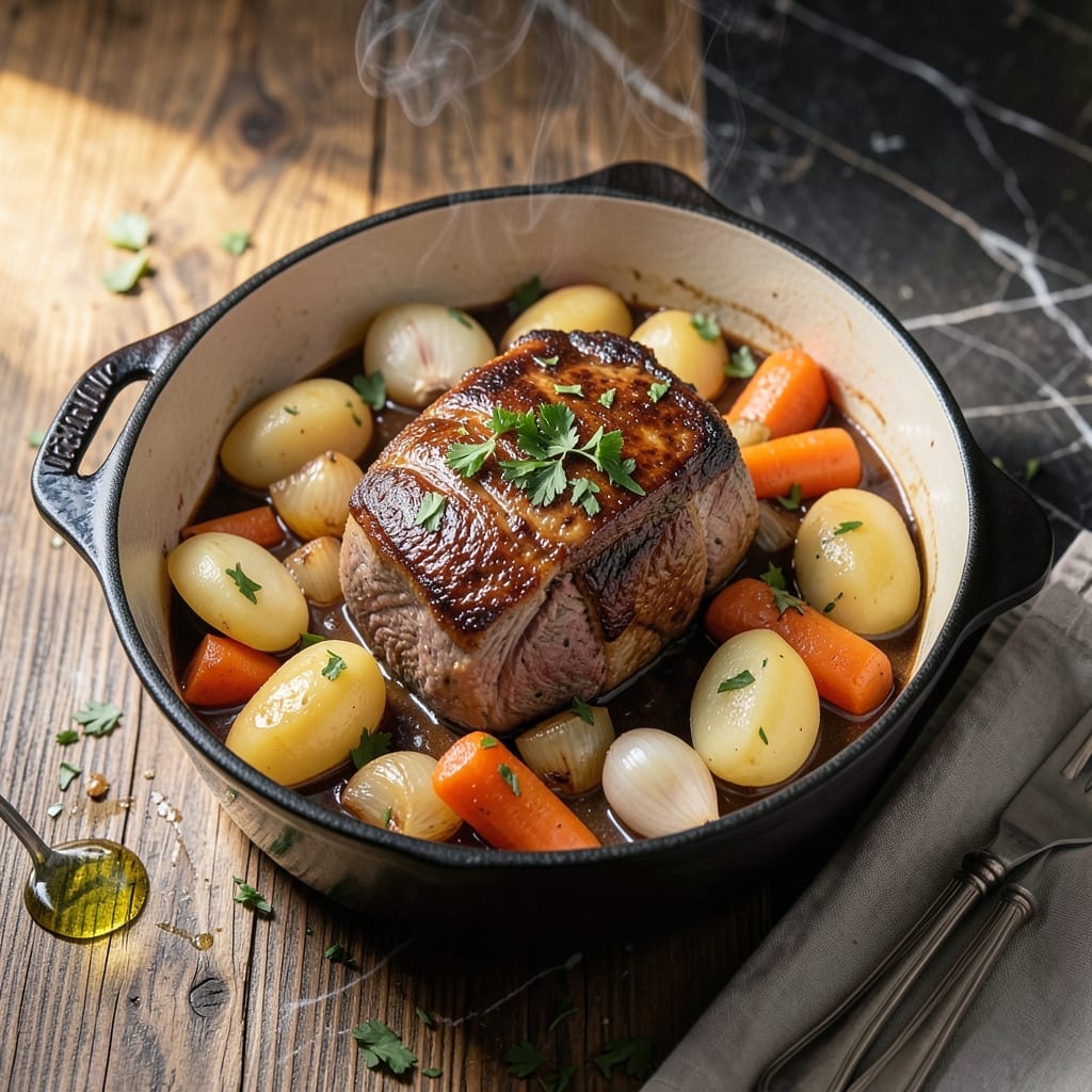 8 Hour Pot Roast Recipe: Dutch Oven Braised With Root Vegetables 8 Hour Pot Roast Recipe: Dutch Oven Braised With Root Vegetables