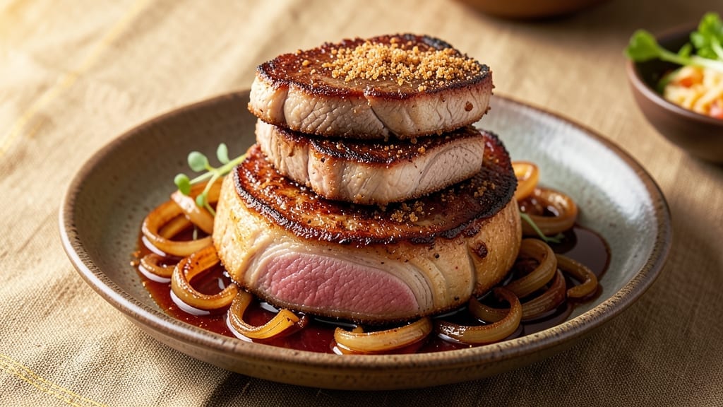 3 Layer Pork Recipe: Smoky-Sweet Stacked Pork Chops With Caramelized Onions