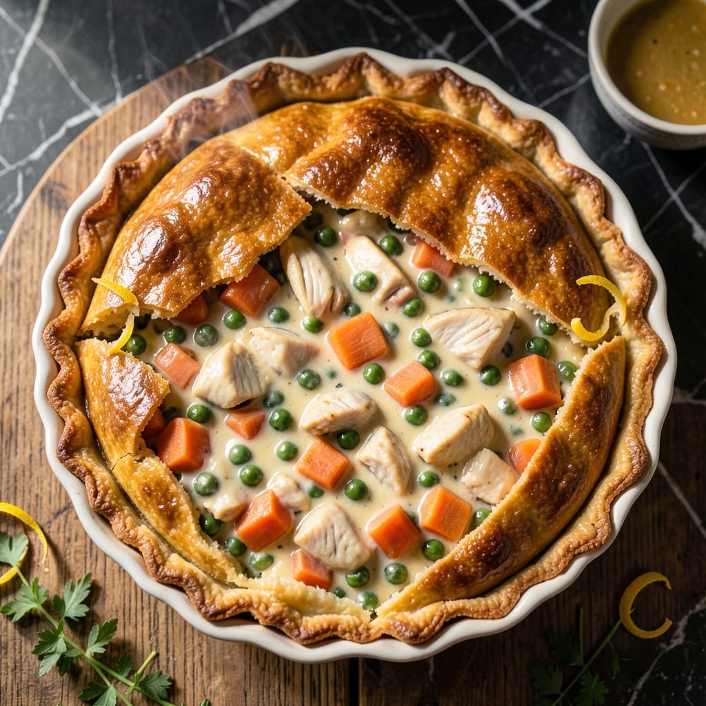 Lady and Sons Chicken Pot Pie Recipe: Flaky Crust Over Creamy Filling Lady and Sons Chicken Pot Pie Recipe: Flaky Crust Over Creamy Filling