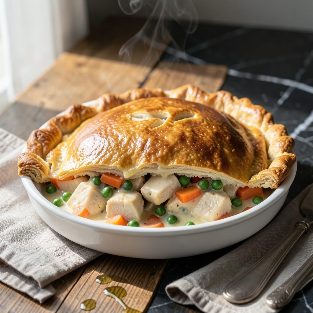 Chicken Pot Pie Recipe Without Celery: Flaky Crust With Creamy Herb Filling