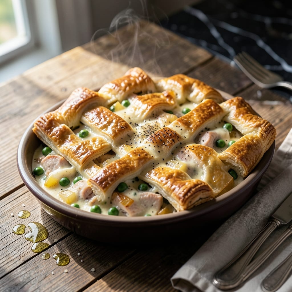 Chicken Pot Pie With Alfredo Sauce Recipe: Creamy Herbed Filling Under Golden Crust Chicken Pot Pie With Alfredo Sauce Recipe: Creamy Herbed Filling Under Golden Crust
