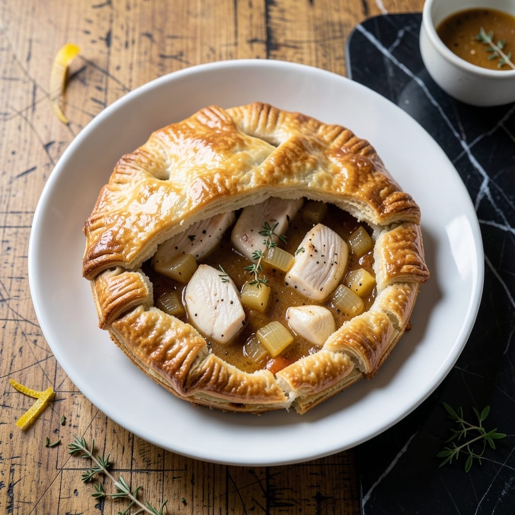 Chicken Pot Pie Recipe: Flaky Crust Over Savory Herb Filling Chicken Pot Pie Recipe: Flaky Crust Over Savory Herb Filling