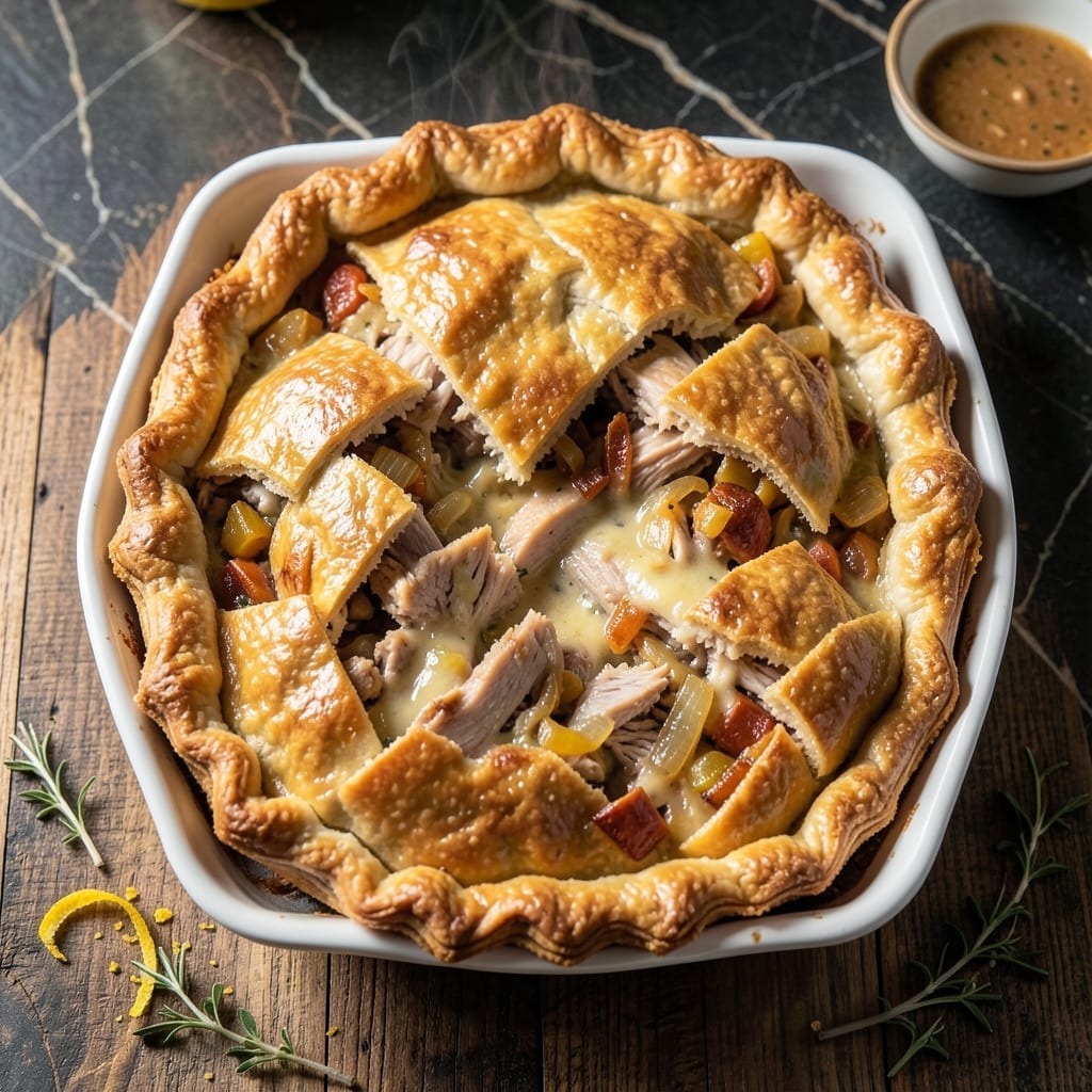 Turkey Pot Pie Recipe 9x13 Pan: Flaky Crust Over Savory Filling