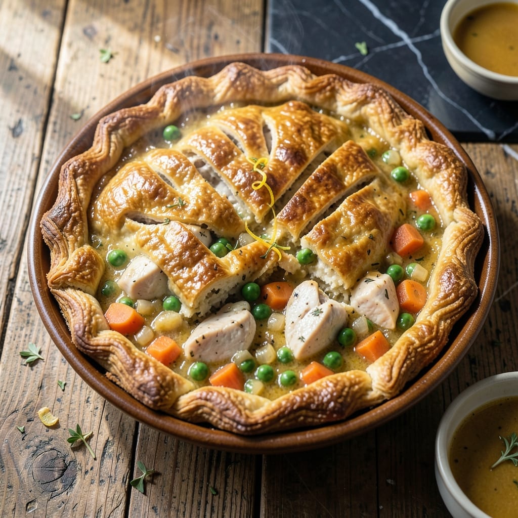 Natasha's Chicken Pot Pie Recipe: Buttery Crust Over Creamy Filling Natasha's Chicken Pot Pie Recipe: Buttery Crust Over Creamy Filling