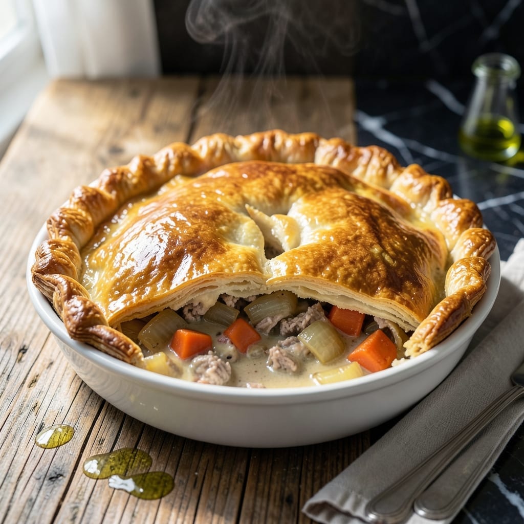 Hello Fresh Turkey Pot Pie Recipe: Savory Herb Filling Under Golden Puff Pastry