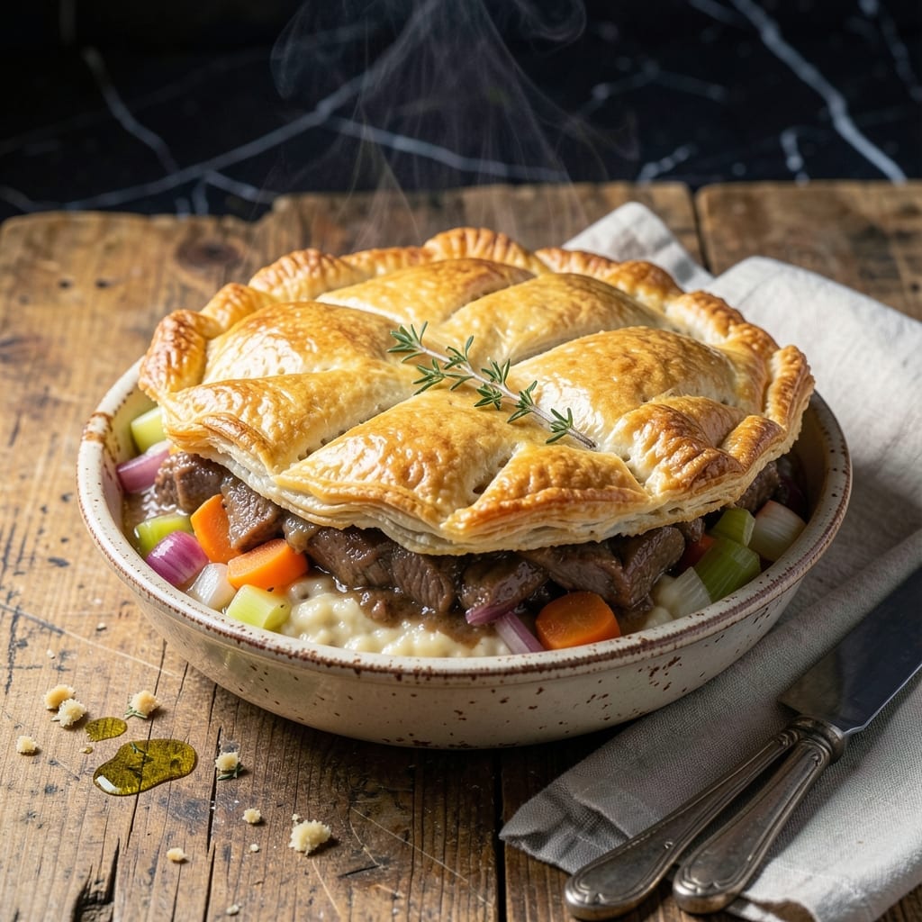 Short Rib Pot Pie Recipe: Flaky Pastry Over Rich Braised Beef