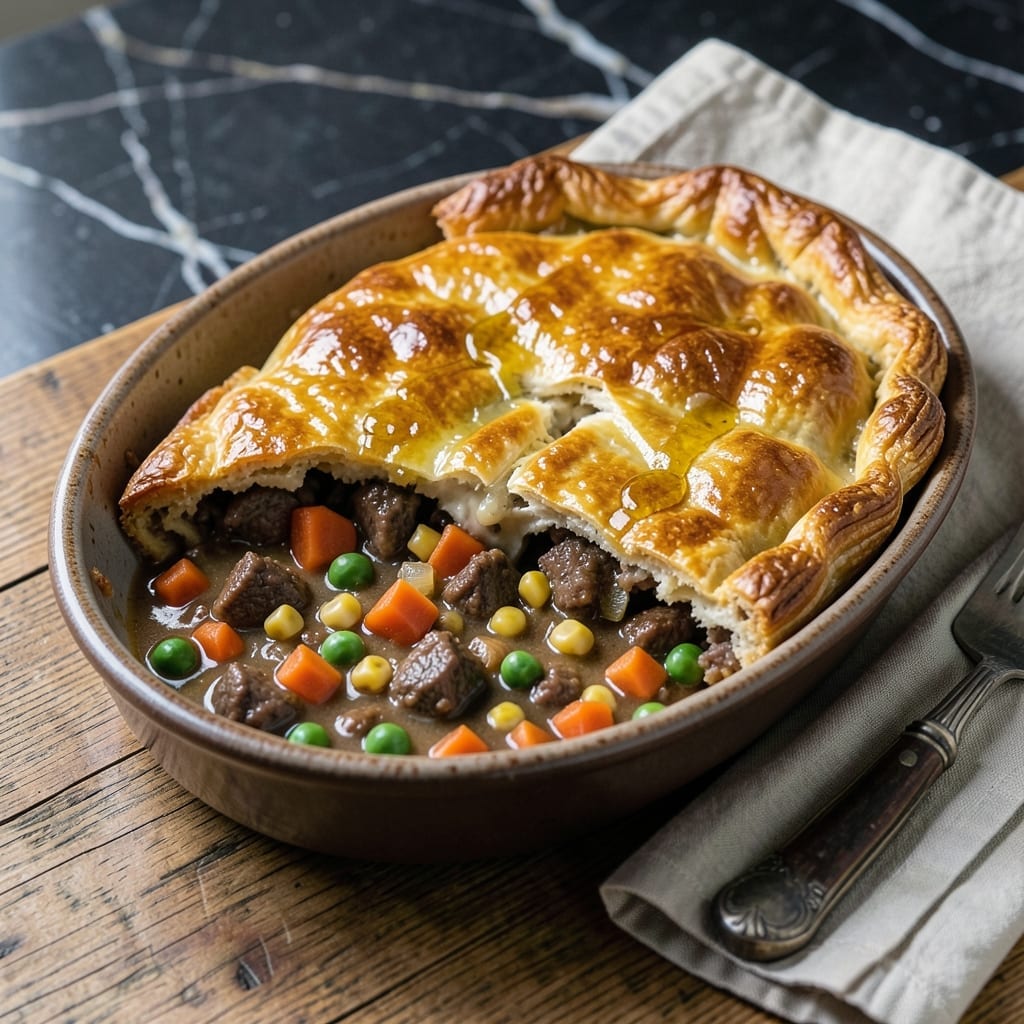 Leftover Beef Pot Pie Recipe: Golden Crust Over Savory Leftovers