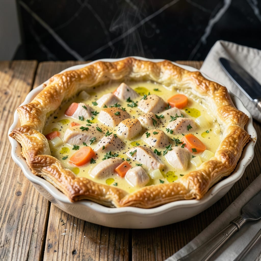 Homestyle Chicken Pot Pie Recipe: Buttery Crust Over Rustic Herb Filling