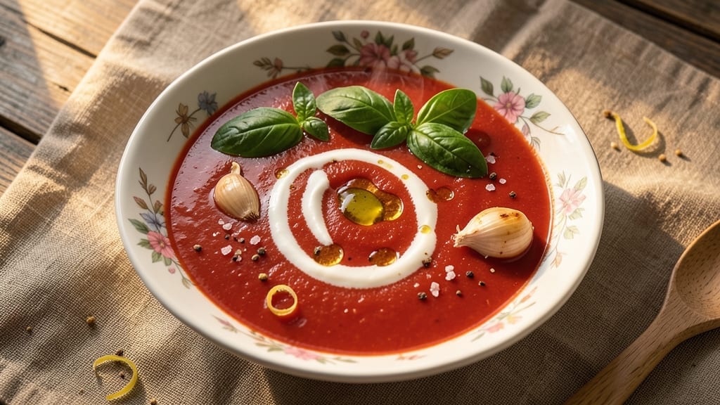 5-Minute Tomato Soup Recipe: Velvety Blend With Fresh Basil Brightness