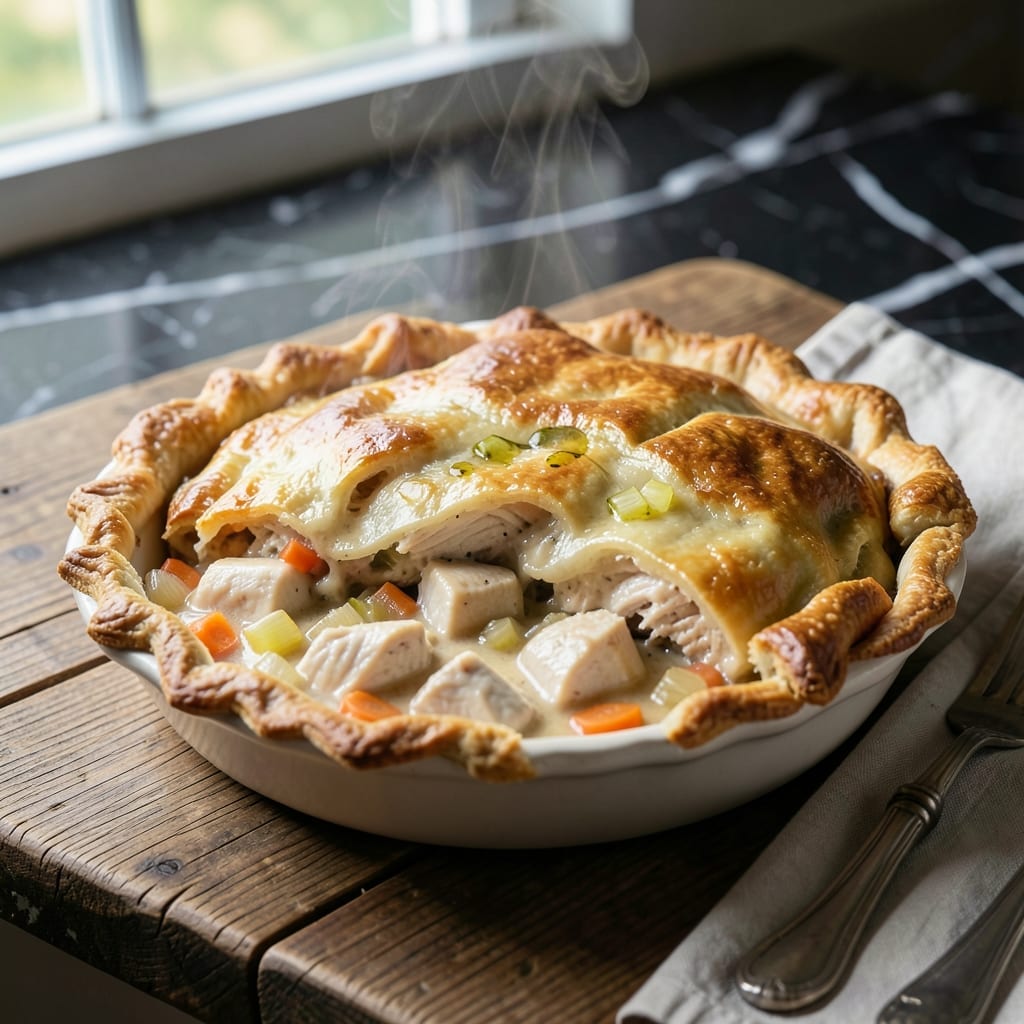 Cooking With Katie Cross Chicken Pot Pie Recipe: Golden Crust Over Savory Filling Cooking With Katie Cross Chicken Pot Pie Recipe: Golden Crust Over Savory Filling