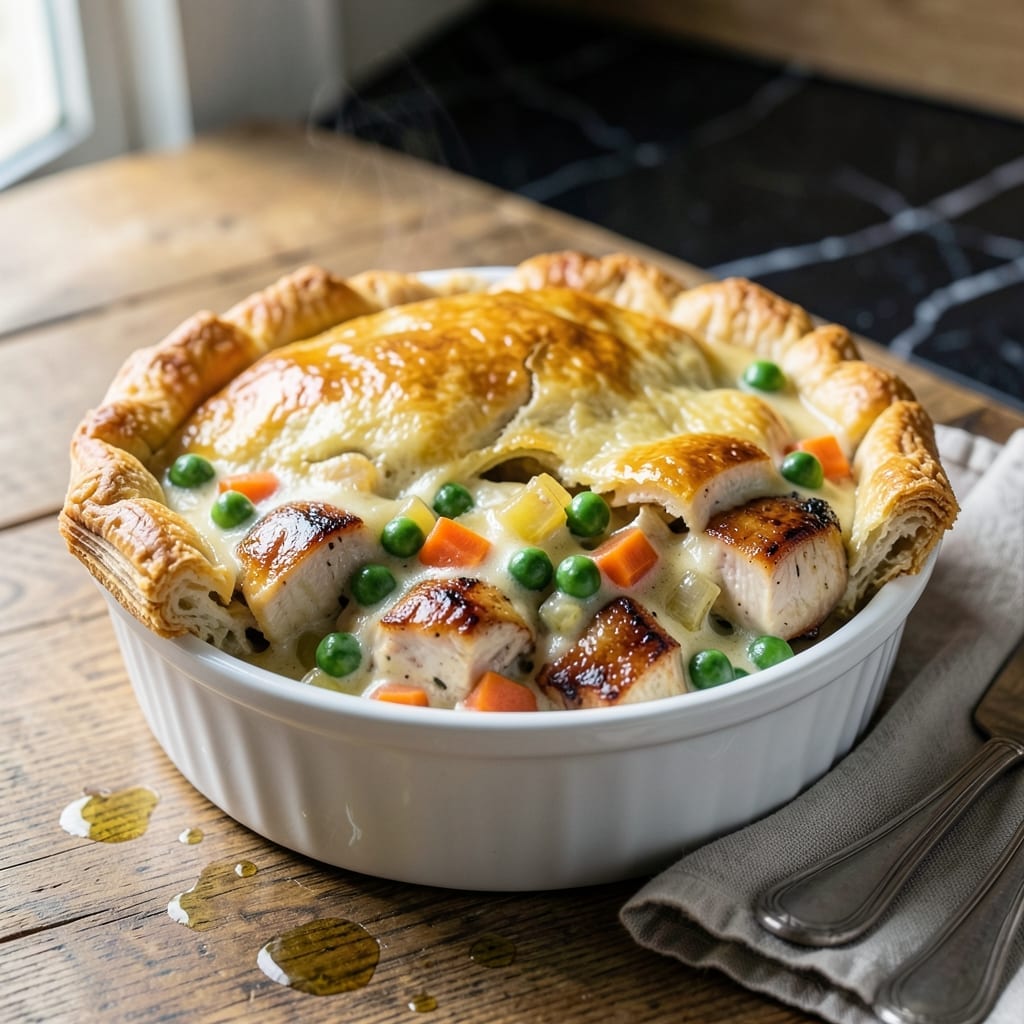 Single Serve Chicken Pot Pie Recipe: Golden Crust With Savory Filling