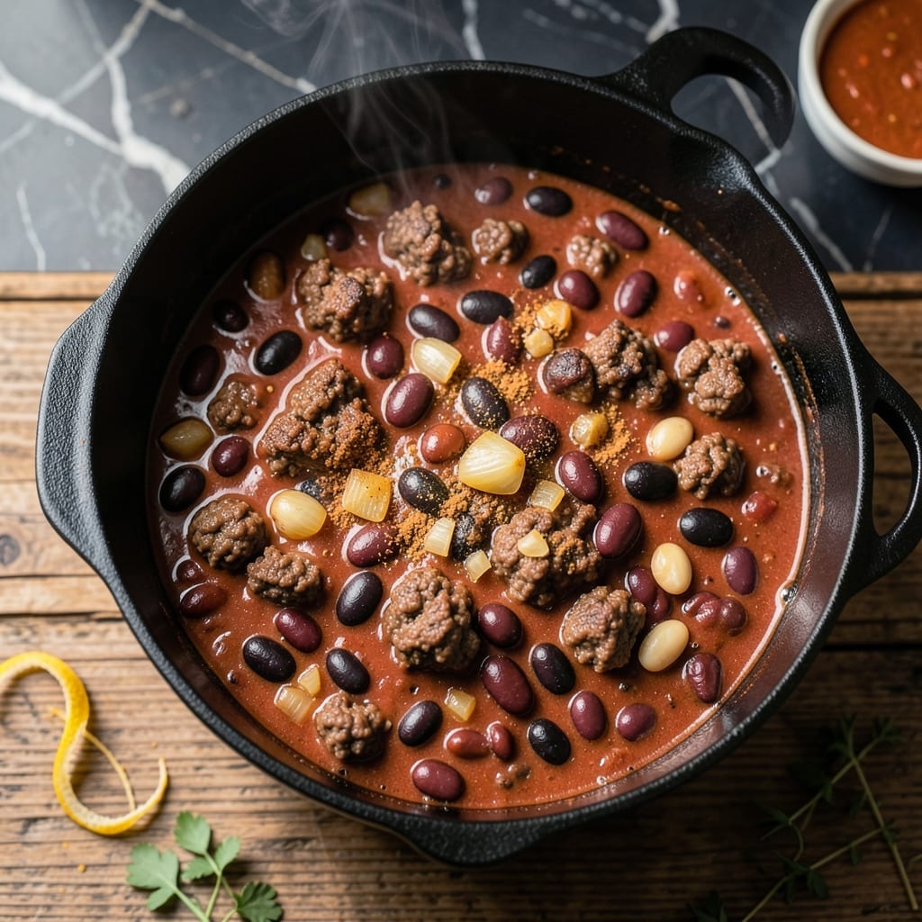 Big Pot Of Chili Recipe: Hearty Beef and Bean Simmer for a Crowd