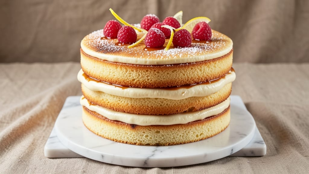 2 Layer Sponge Cake Recipe: Light as Air with Vanilla Buttercream Swirls