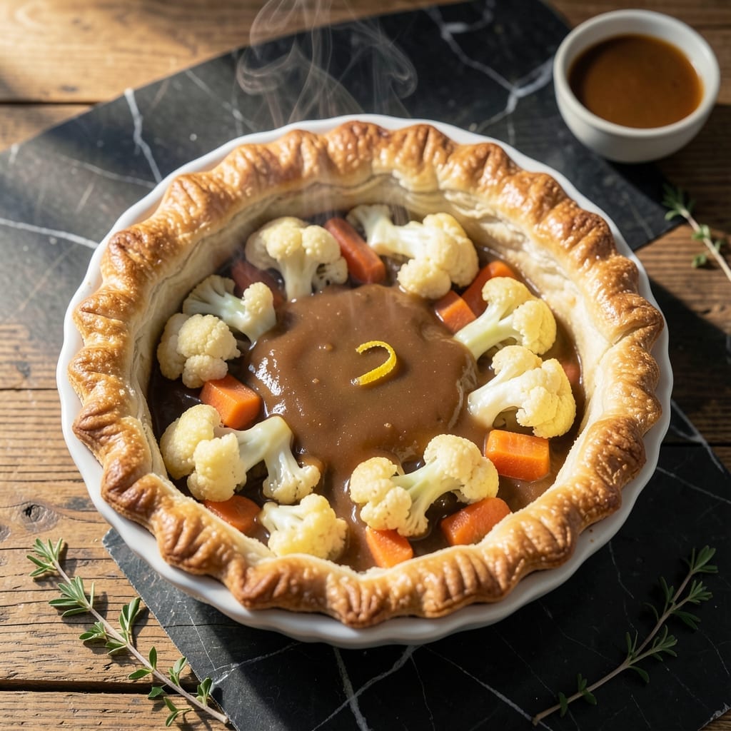Cauliflower Pot Pie Recipe: Vegan Comfort With Flaky Pastry Cauliflower Pot Pie Recipe: Vegan Comfort With Flaky Pastry