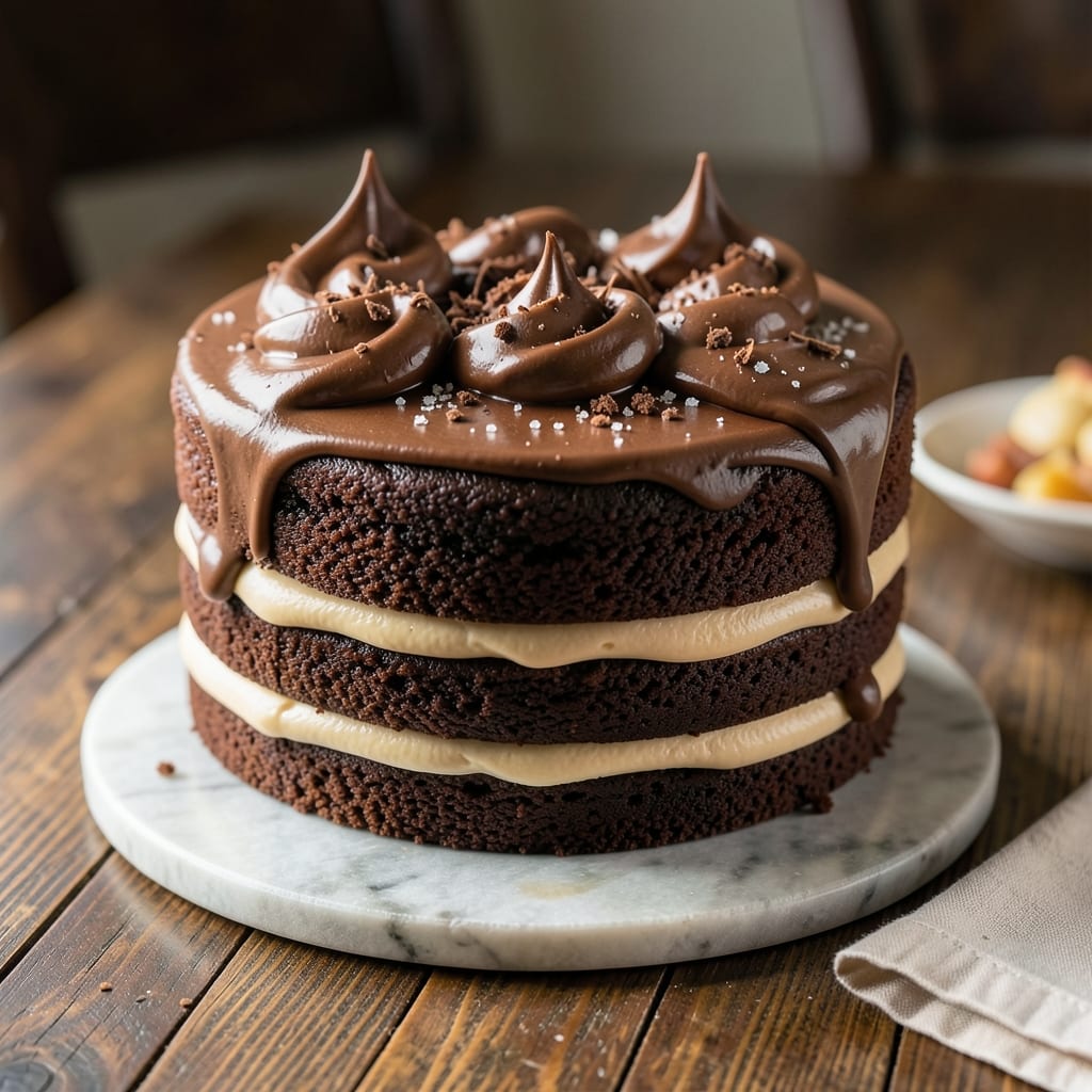 3-Layer 8-Inch Chocolate Cake Recipe: Fudgy Base, Creamy Middle, Rich Frosted Top