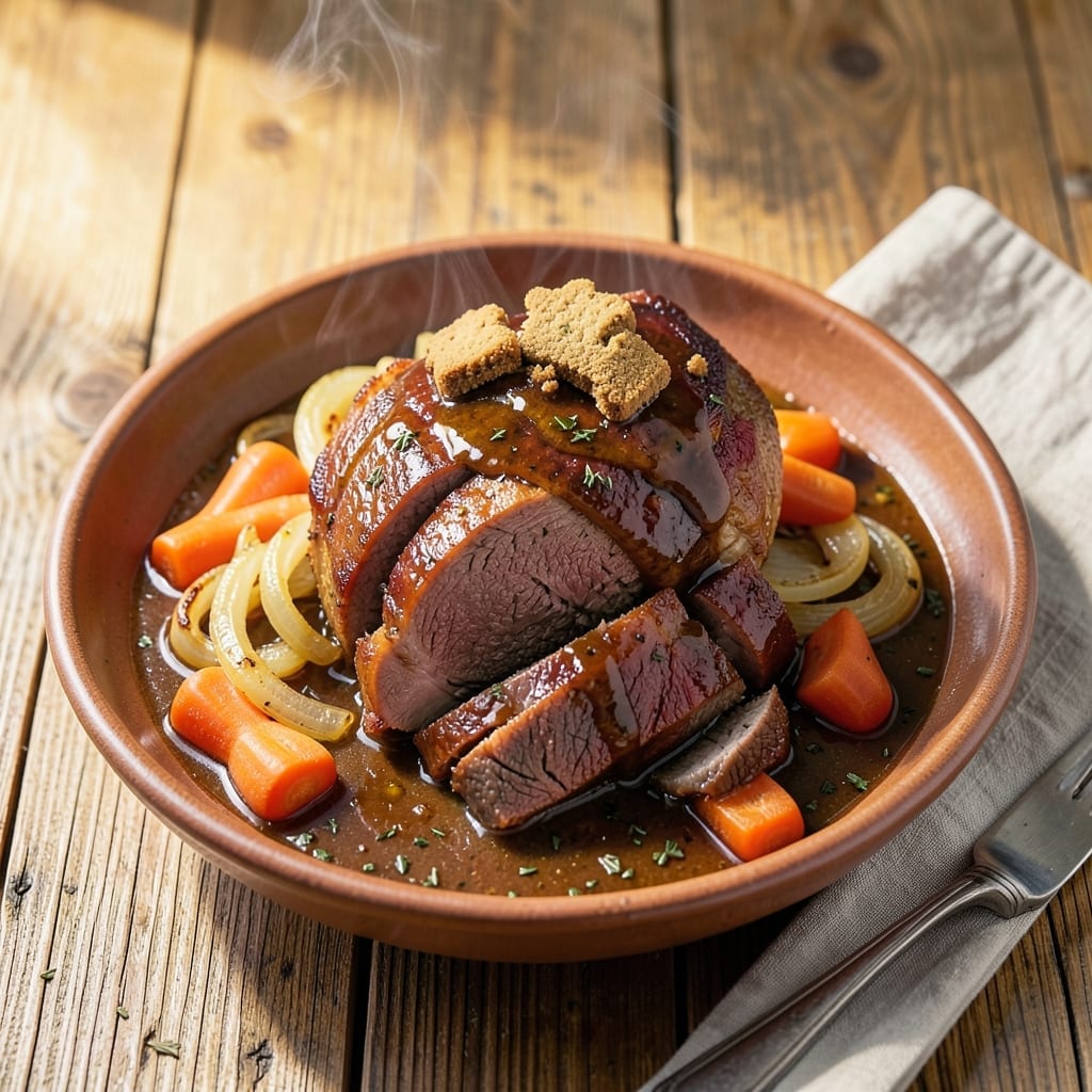 Crock Pot Sauerbraten Recipe: Vinegar-Marinated Beef with Gingerbread Depth Crock Pot Sauerbraten Recipe: Vinegar-Marinated Beef with Gingerbread Depth