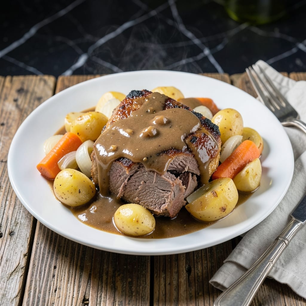 Pot Roast Crock Pot Recipe With Brown Gravy Mix: Slow-Cooked Beef With Rich Savory Sauce Pot Roast Crock Pot Recipe With Brown Gravy Mix: Slow-Cooked Beef With Rich Savory Sauce