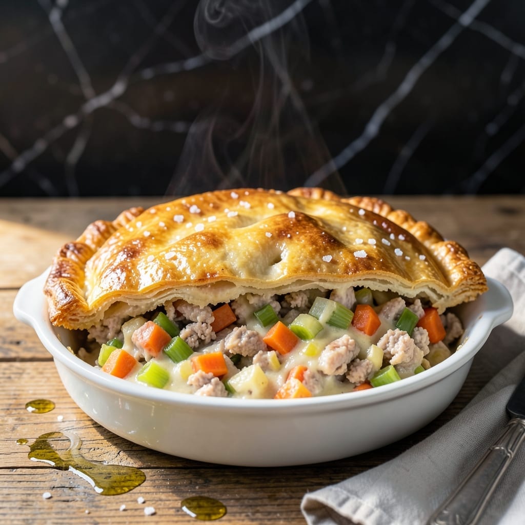 Ground Chicken Pot Pie Recipe: Savory Herb Filling Under Flaky Crust Ground Chicken Pot Pie Recipe: Savory Herb Filling Under Flaky Crust
