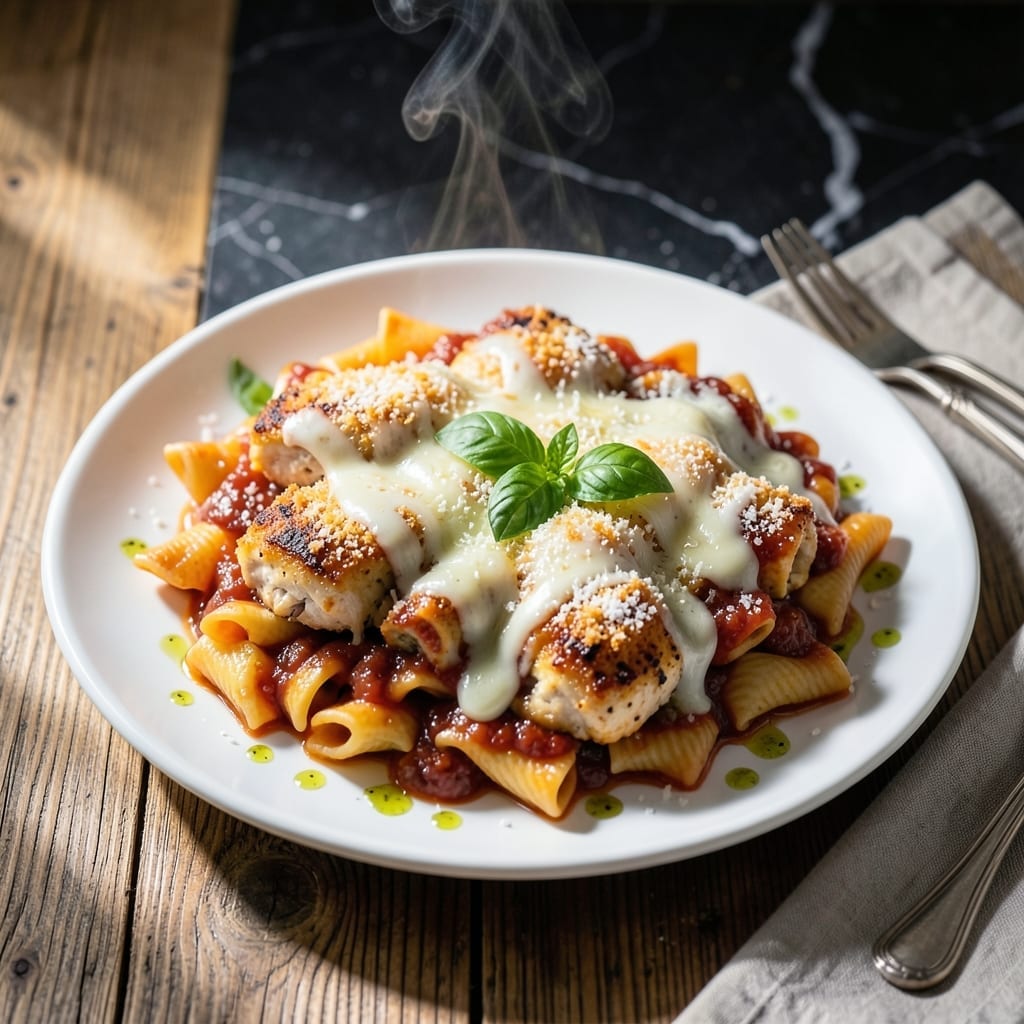 One Pot Chicken Parmesan Pasta Recipe: Cheesy One-Dish Wonder