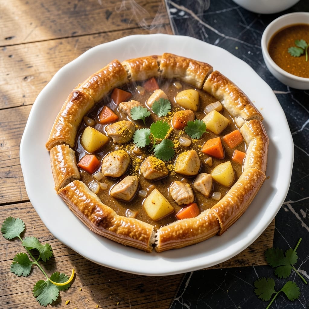 Curry Pot Pie Recipe: Golden Crust Over Spiced Filling