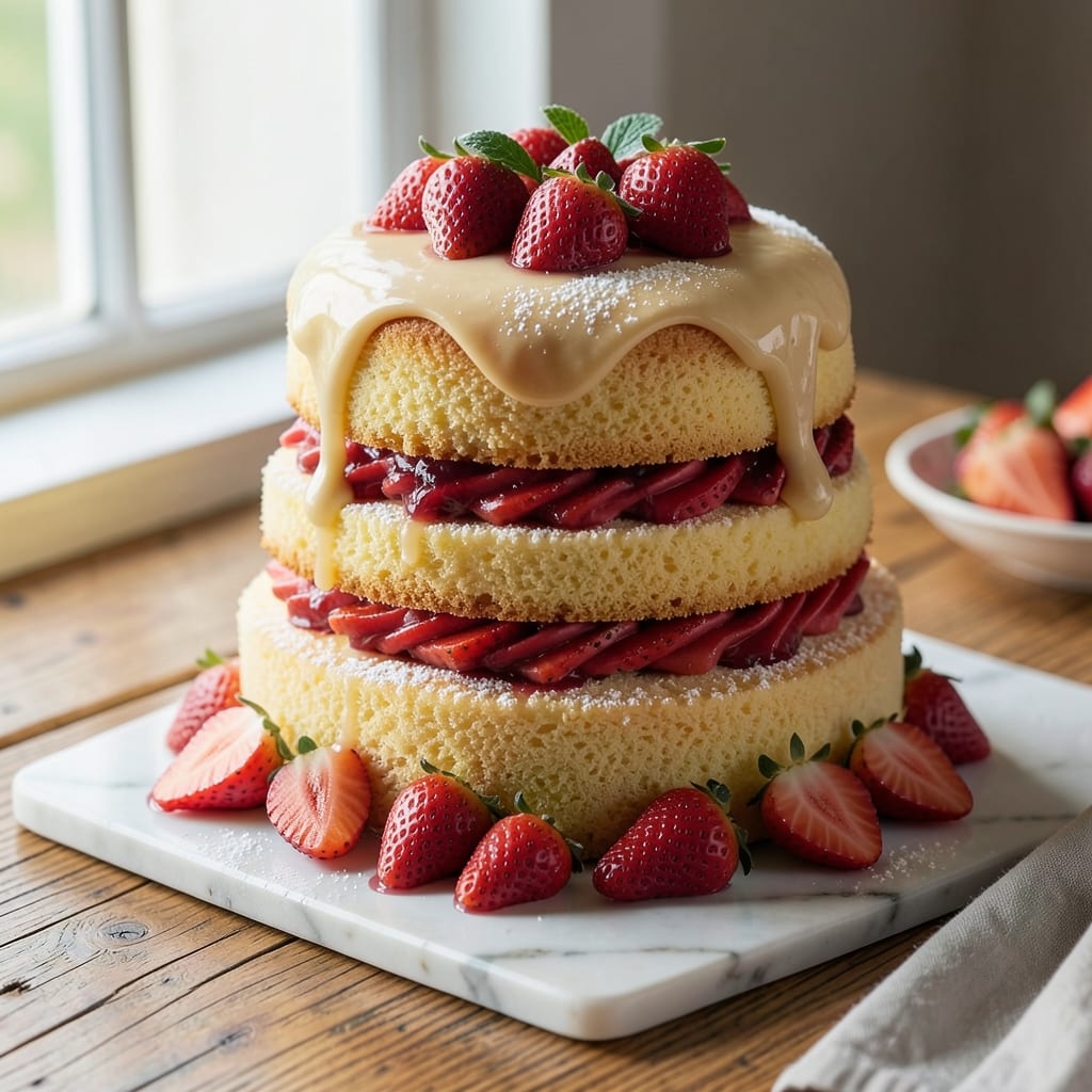 5 Star Strawberry Cake Recipe: Vanilla Bean Swirls and Light-as-Air Layers