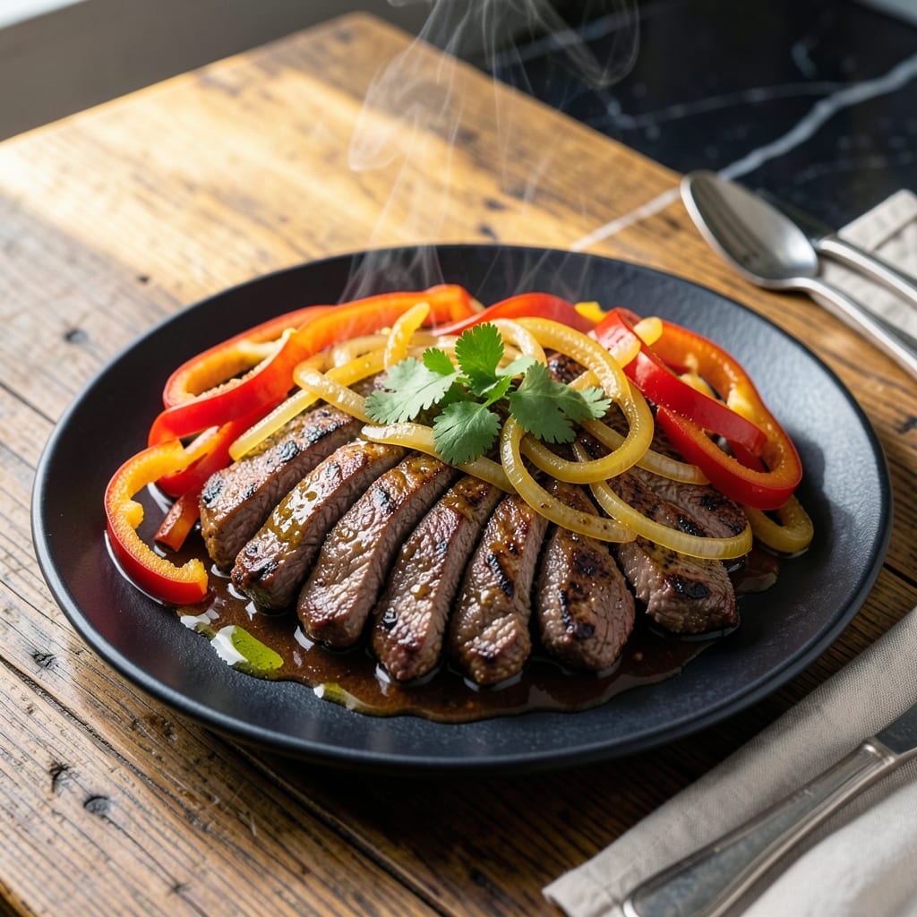 Instant Pot Fajita Steak Recipe: Zesty Strip Steak with Peppers and Onions