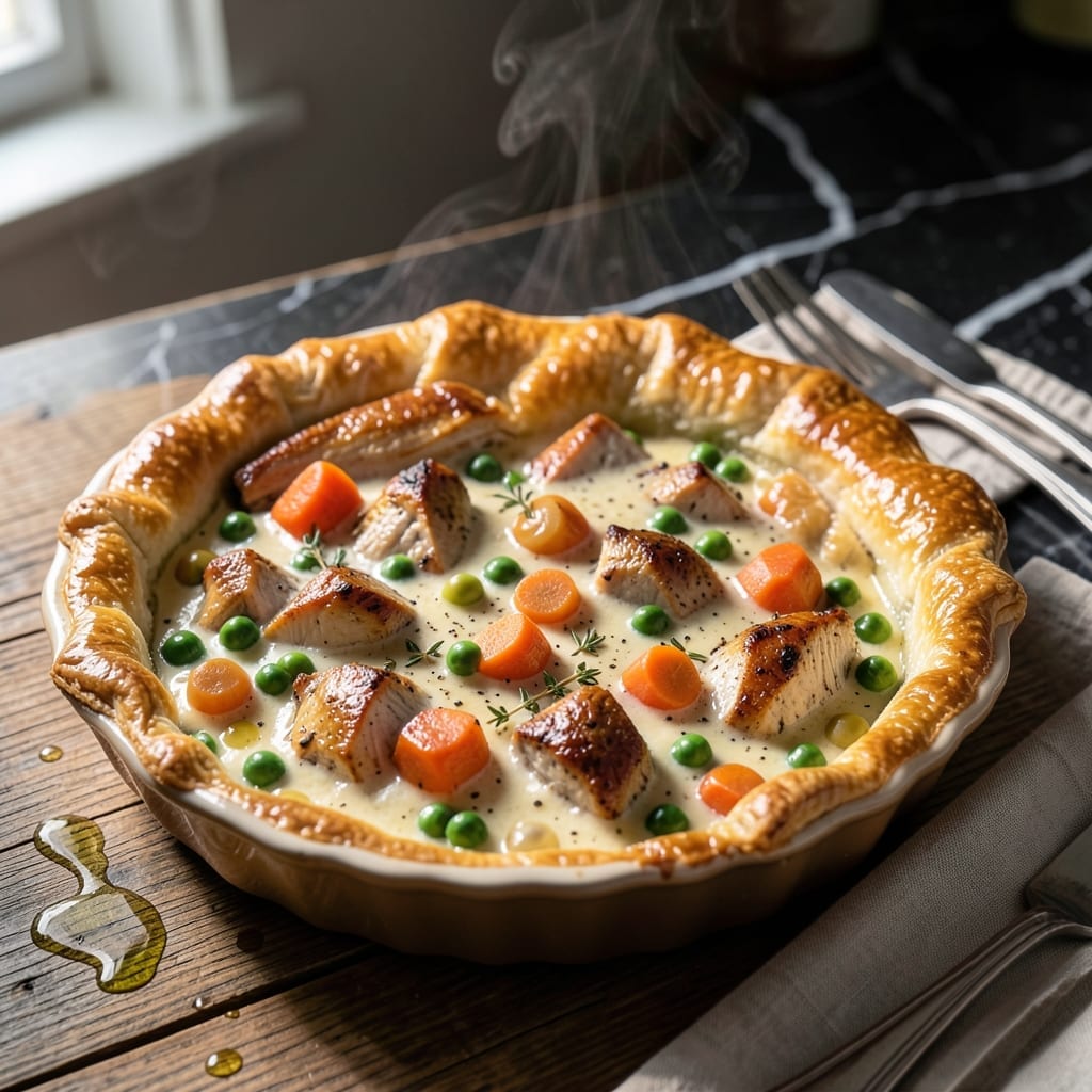 Chicken Pot Pie Recipe Rotisserie Chicken: Flaky Crust With Creamy Filling