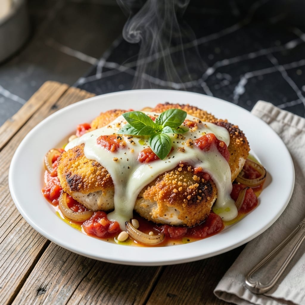 One Pot Chicken Parmesan Recipe: Cheesy Crisp Topped in One Pan One Pot Chicken Parmesan Recipe: Cheesy Crisp Topped in One Pan