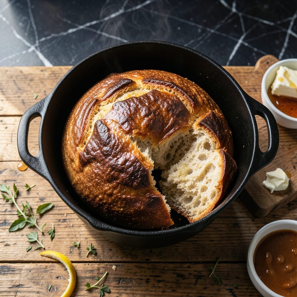 Dutch Pot Bread Recipe: Crusty Artisan Loaf with Rustic Charm