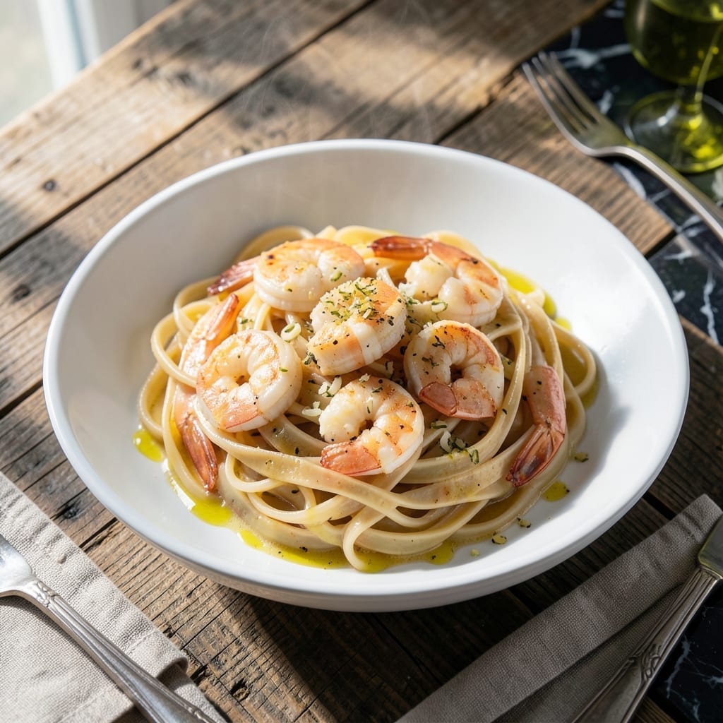 One Pot Shrimp Pasta Recipe: Garlicky Lemon-Infused Simplicity