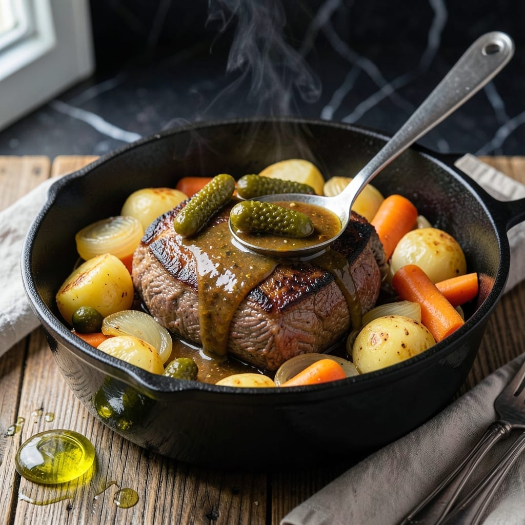 Dill Pickle Pot Roast Recipe: Tangy Slow-Cooked Beef with Vegetables Dill Pickle Pot Roast Recipe: Tangy Slow-Cooked Beef with Vegetables