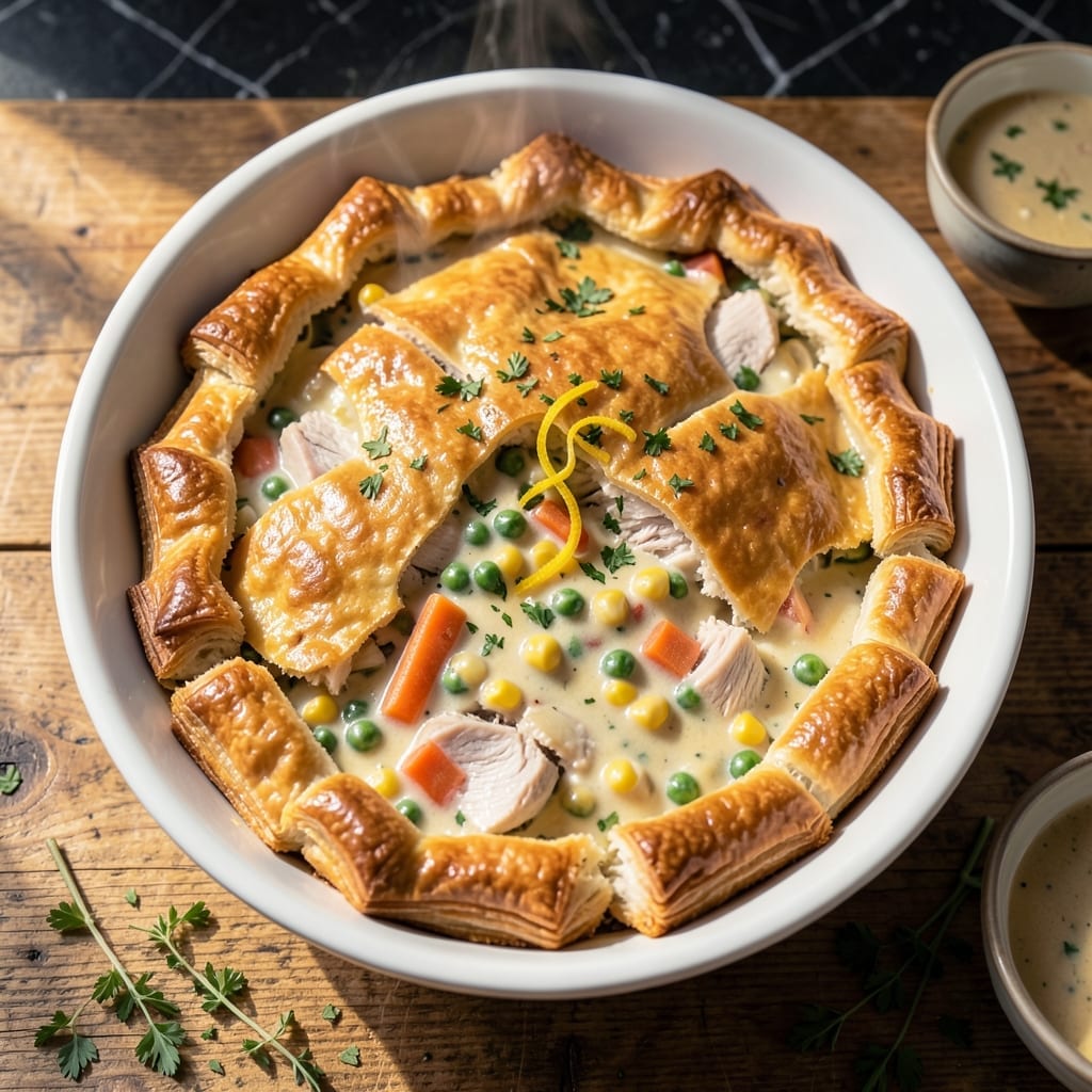 Turkey Pot Pie Casserole Recipe: Biscuit-Topped Savory Delight