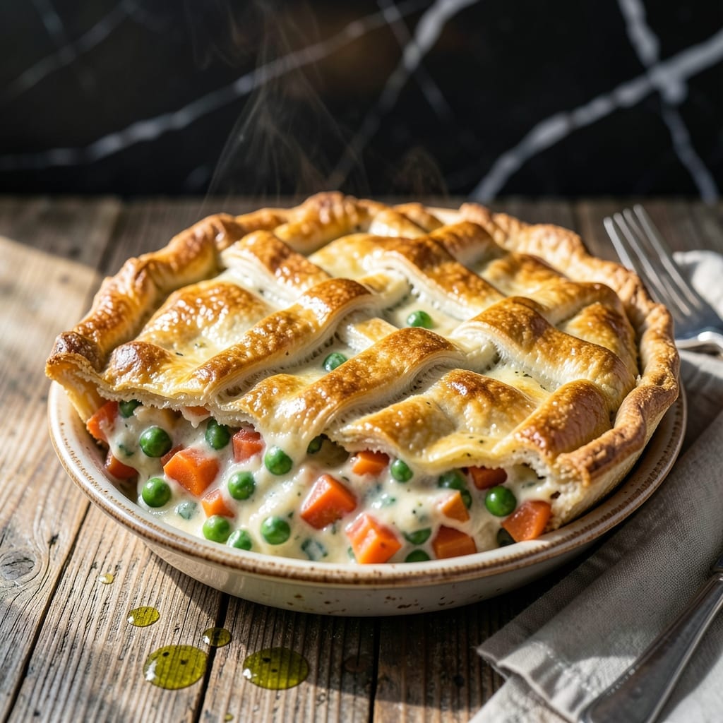 Healthy Vegetarian Pot Pie Recipe: Golden Crust Over Garden Fresh Filling