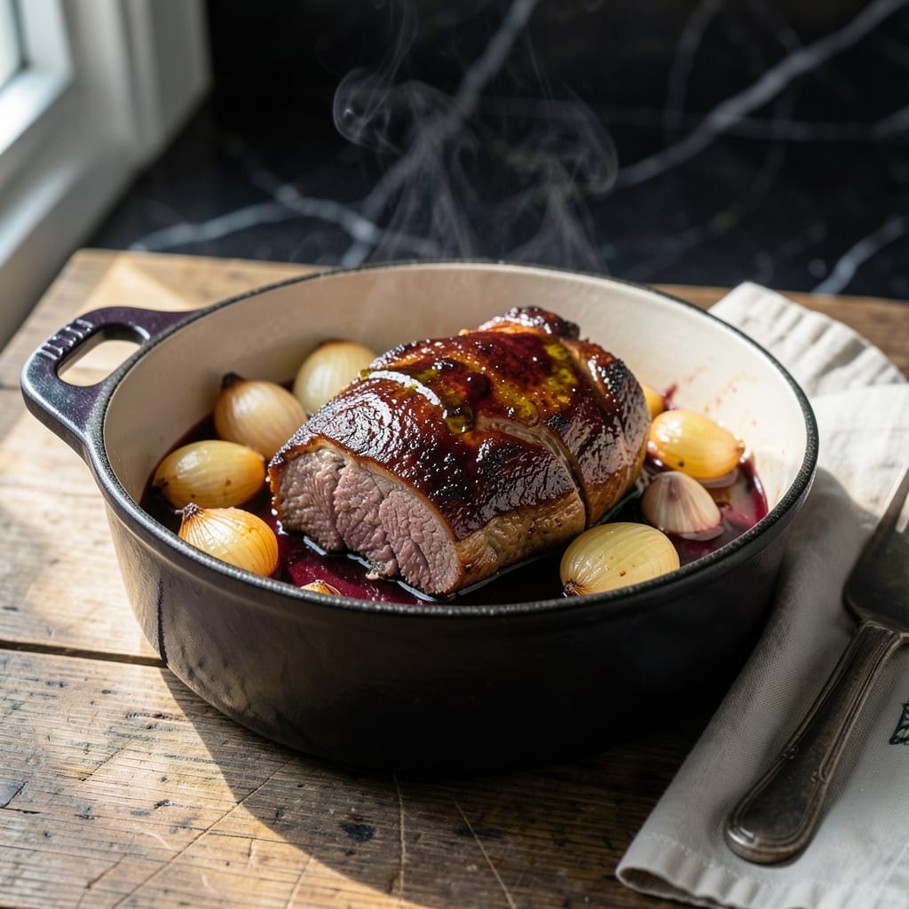 Pot Roast Recipe With Red Wine: Dutch Oven Braised With Thyme and Garlic