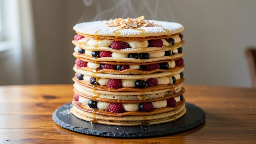 20 Layer Crepe Cake Recipe: Vanilla Bean Buttercream Swirls and Crisp Edges