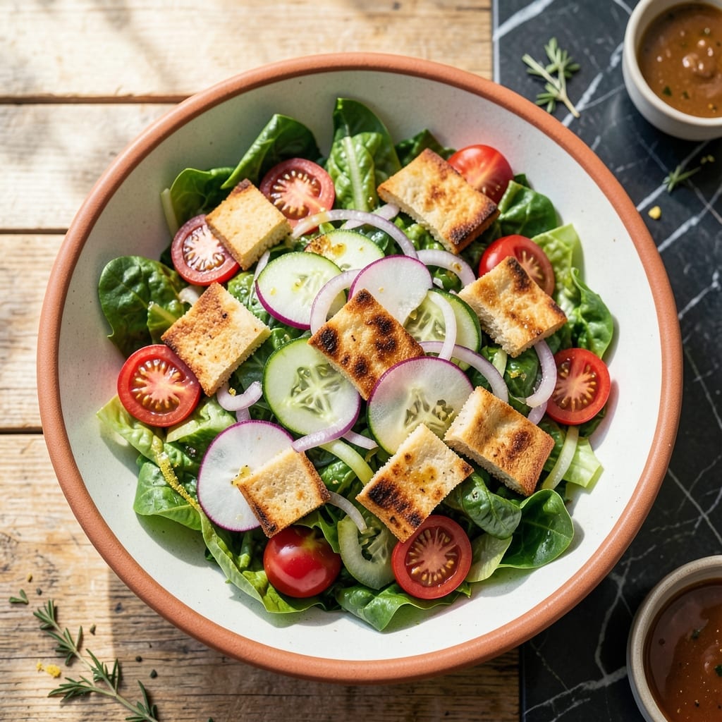 Fattoush Salad Recipe Ottolenghi: Toasted Pita and Sumac Brightness