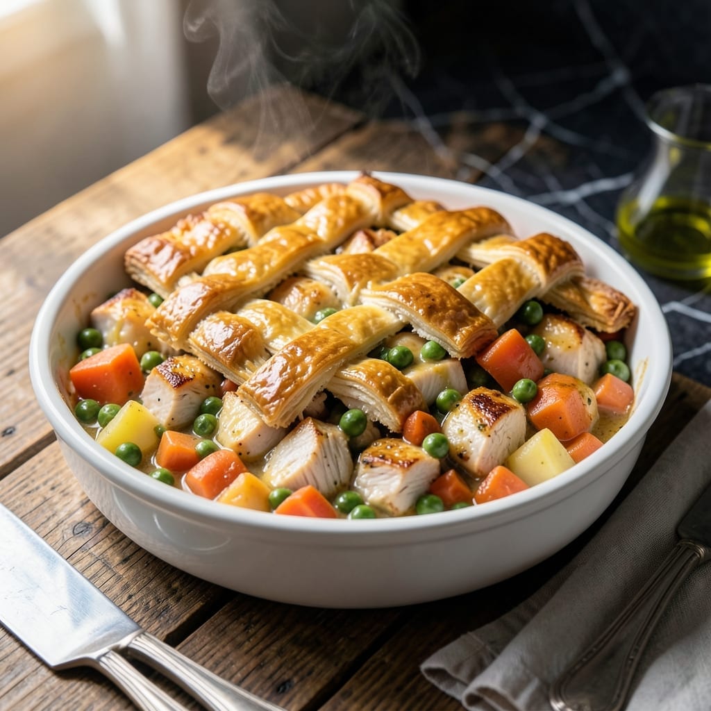 Chicken Pot Pie Bake Recipe: Savory Filling Under Golden Crust