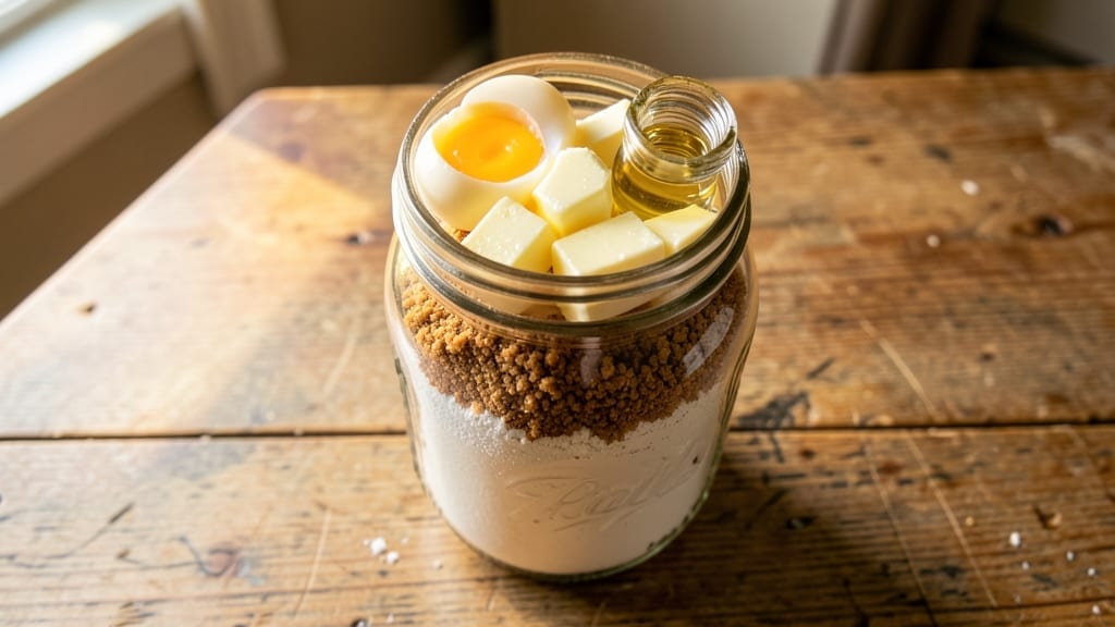 16-Ounce Mason Jar Cookie Mix Recipe: Layered Vanilla and Chocolate Swirls in One Jar