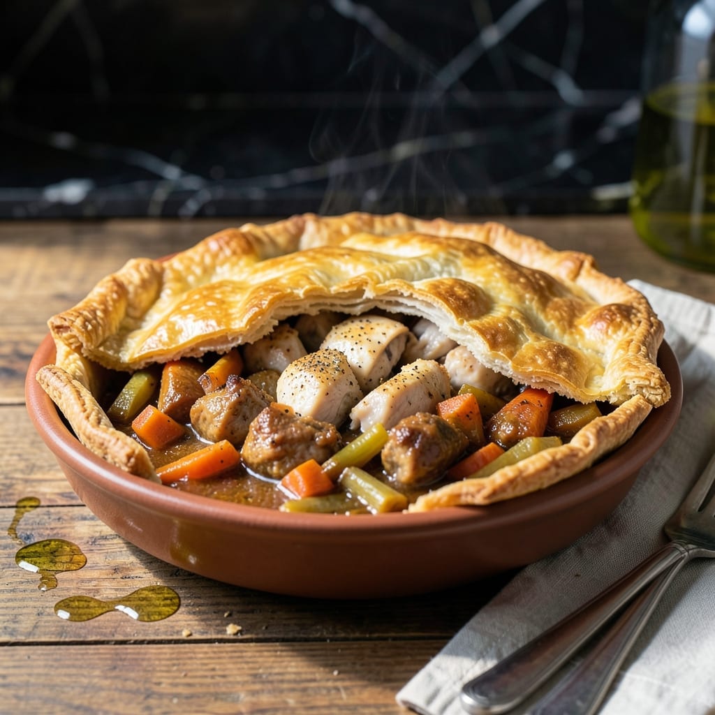 Moroccan Chicken Pot Pie Recipe: Spiced Filling Under Golden Layers