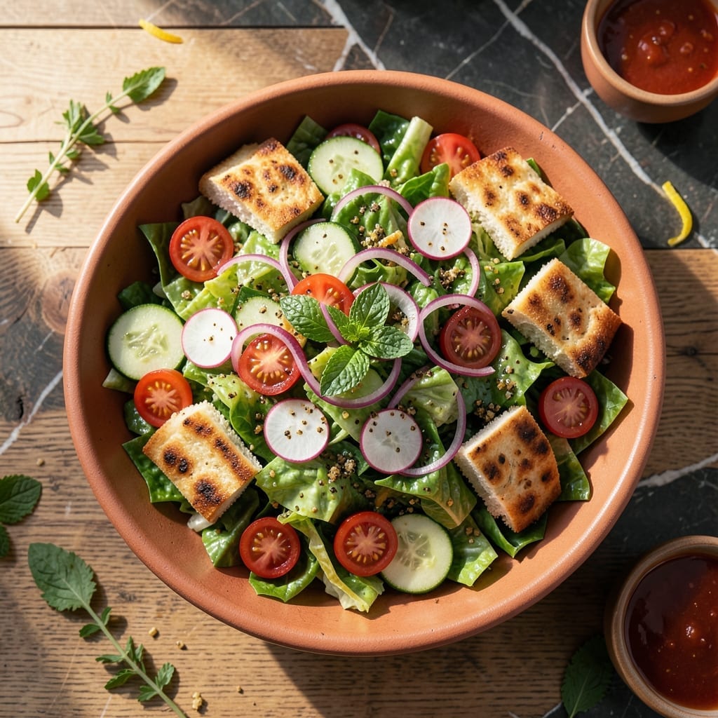 Authentic Lebanese Fattoush Salad Recipe: Sumac-Kissed Freshness and Crunch