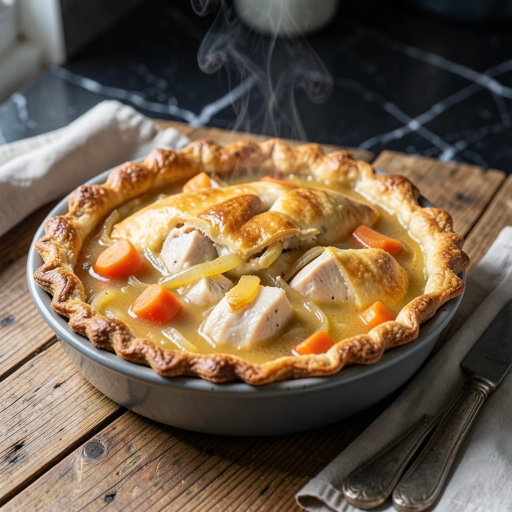 Chicken Pot Pie Recipe: Flaky Crust Over Savory Creaminess Chicken Pot Pie Recipe: Flaky Crust Over Savory Creaminess