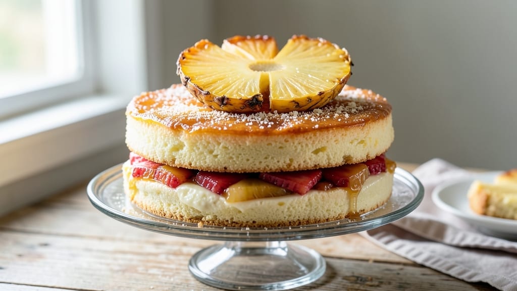 2 Layer Pineapple Upside Down Cake Recipe: Caramelized Top and Buttery Layers Stacked High 2 Layer Pineapple Upside Down Cake Recipe: Caramelized Top and Buttery Layers Stacked High