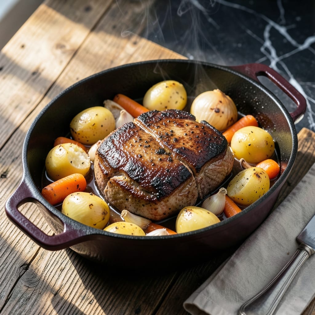 Pot Roast and Potatoes Recipe: Dutch Oven Braised with Herbed Gravy